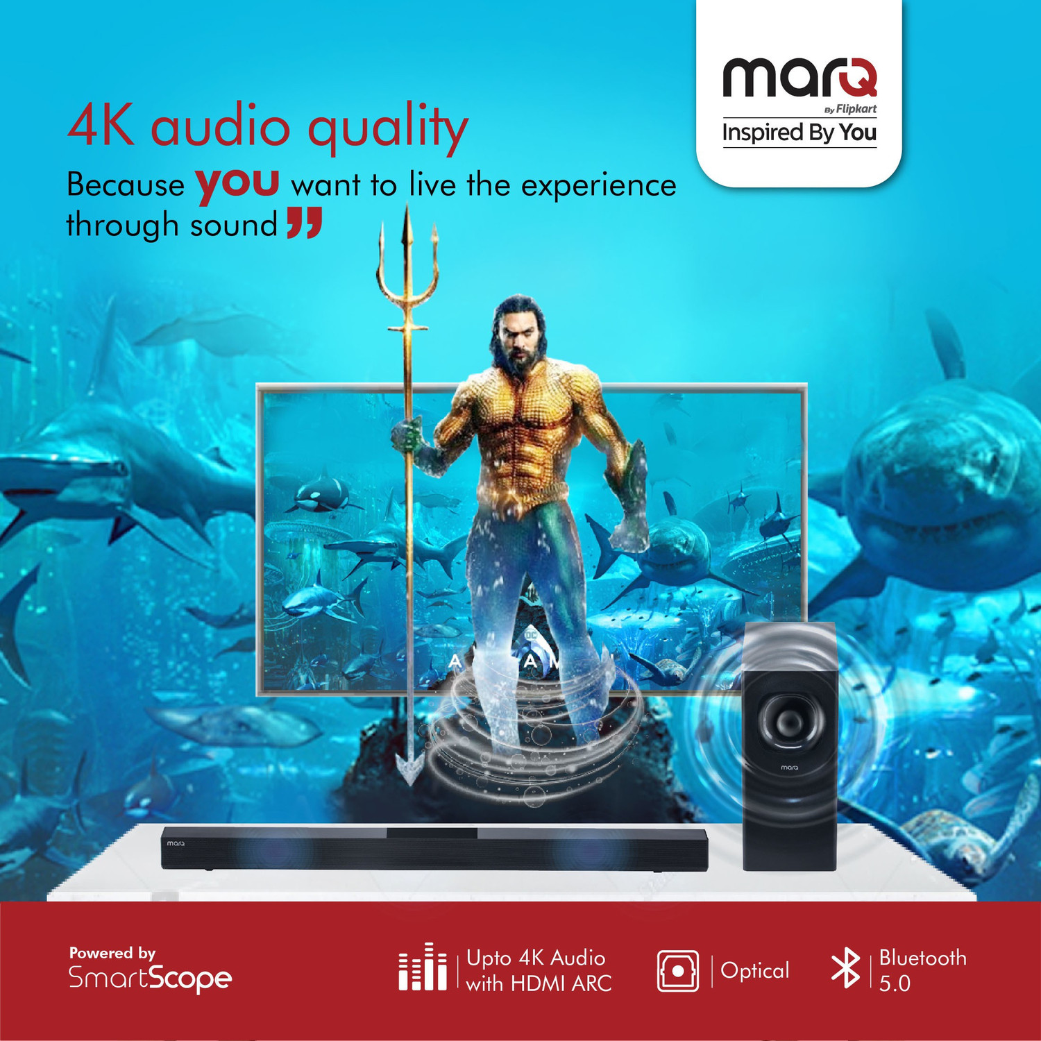 Image of MarQ by Flipkart MA180 with Wireless Subwoofer 180 W Bluetooth Soundbar
