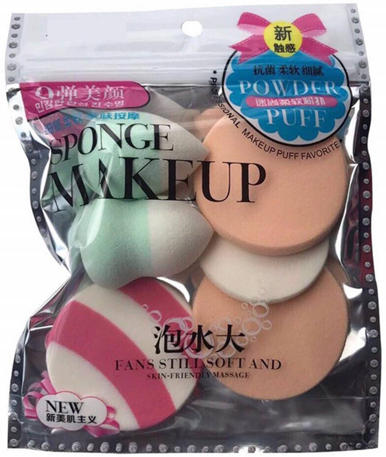 angelie Make Up Sponge Beauty Blender Puff (Multi Color)- Set of 6