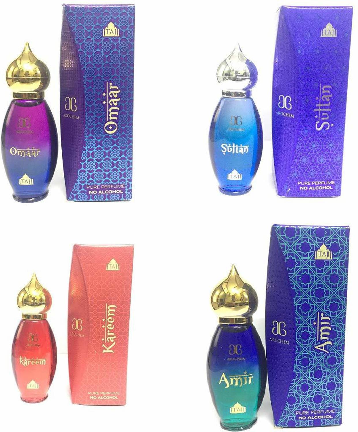 AROCHEM Taj Amir, Kareem, Omaar & Sultan Arabian Attar Combo Pack of 4 - Image 1
