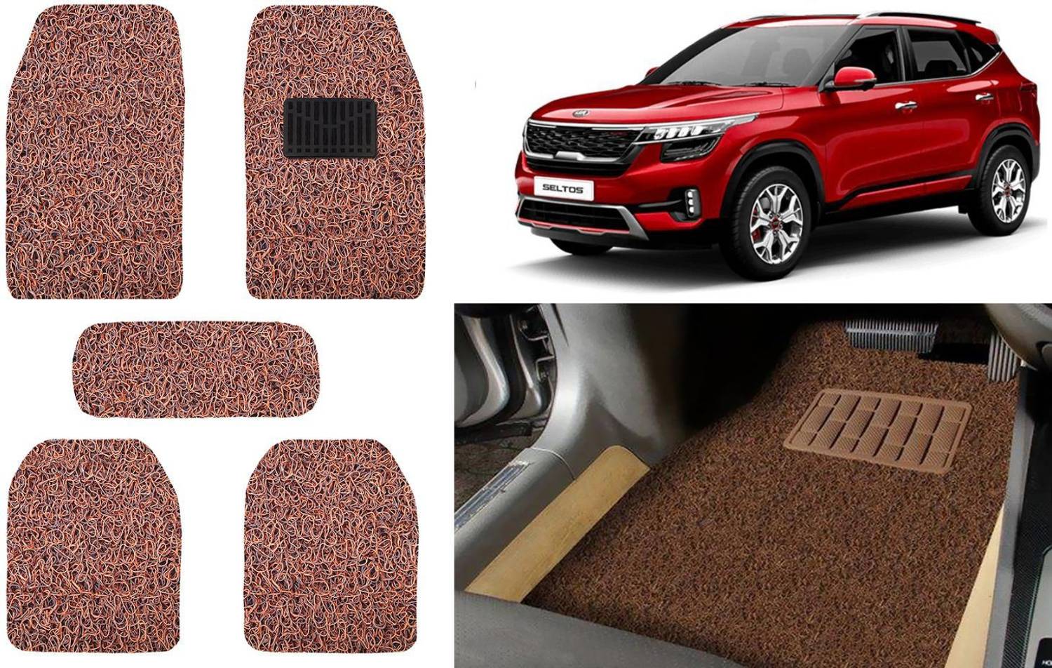 Auto Kite Plastic, PVC, Vinyl Standard Mat For Kia Seltos