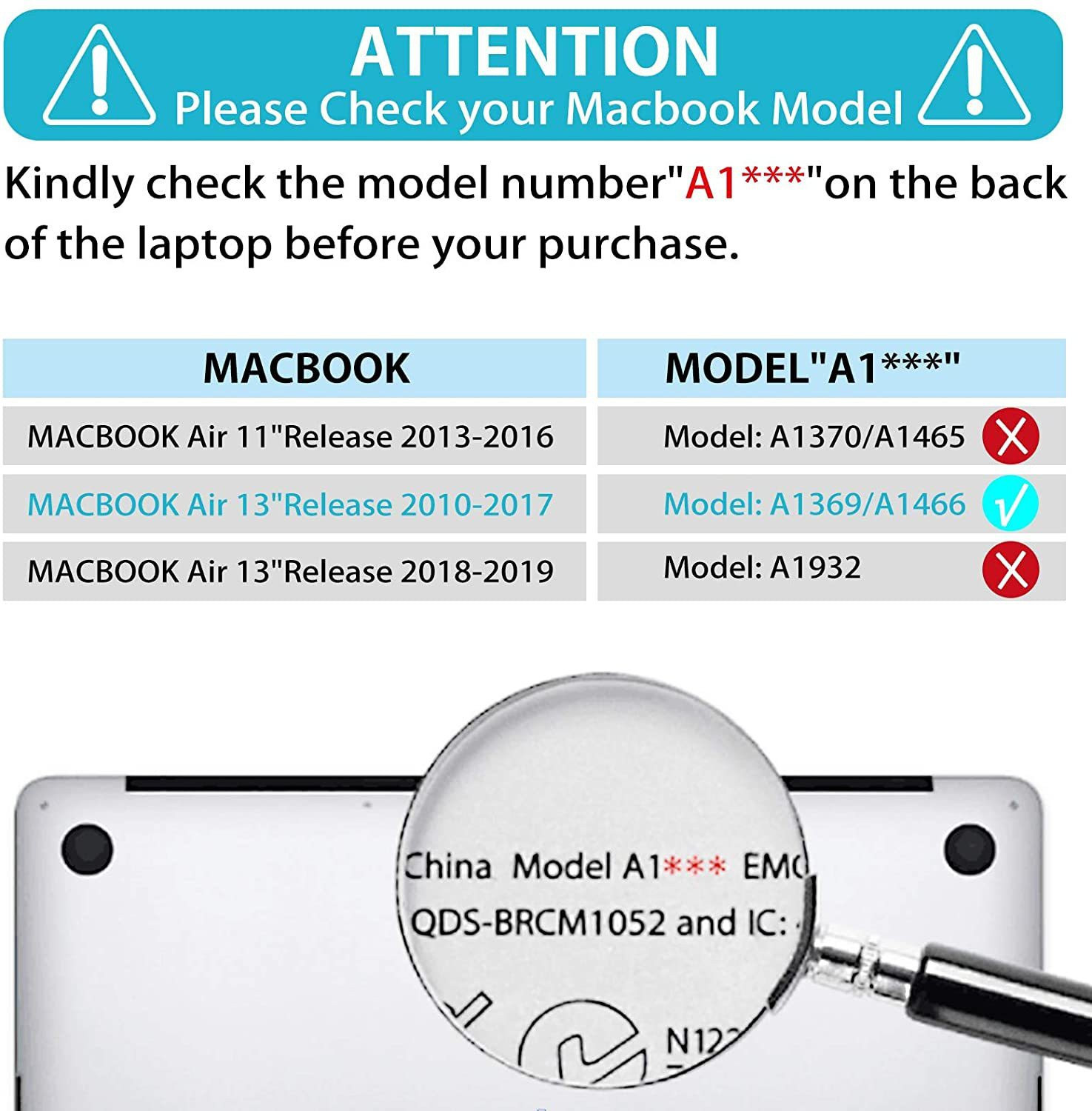 Image of MOCA Front & Back Case for OLD MacBook Air 13 13.3 inch A1466 A1369 2010-2017 Lunched (PU Leather Surface) Shell cover case