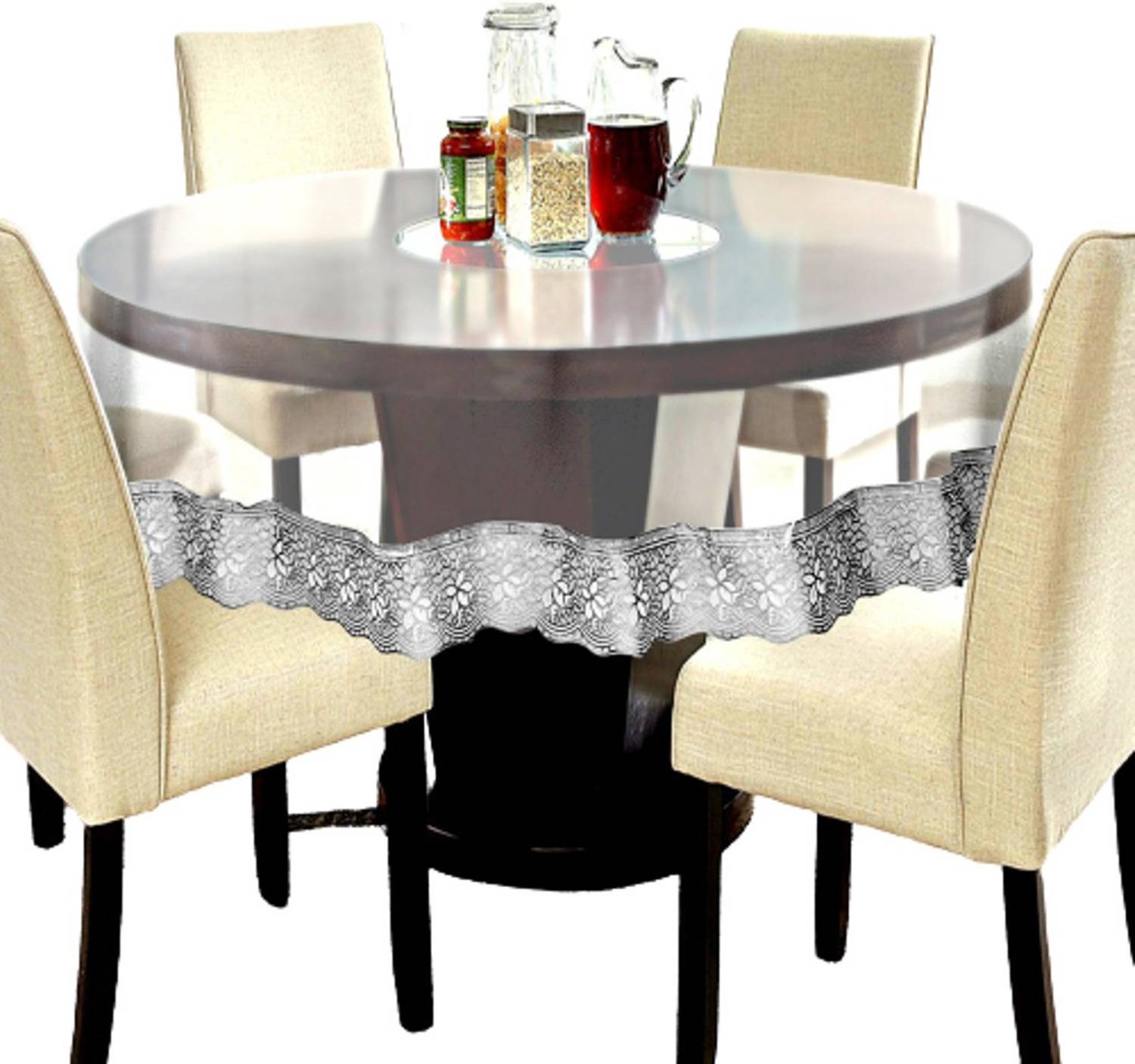 BLUEGRACE Polyester 4 Seater Solid Table Cover