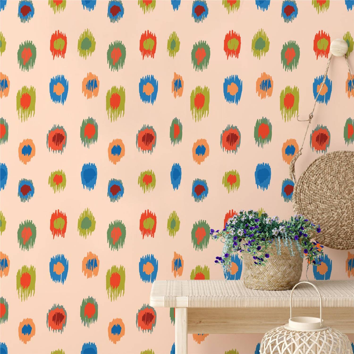 Asian Paints 45 cm EzyCR8 P&S Polka Patterns Removable Sticker