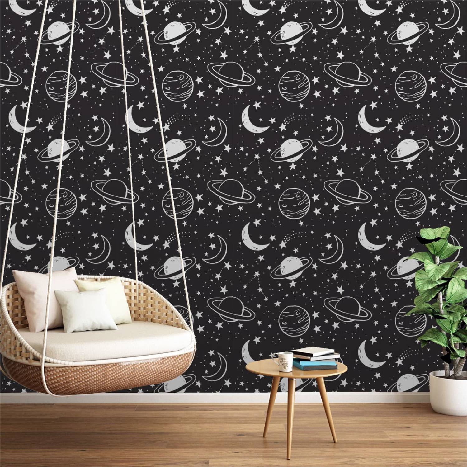 Asian Paints 45 cm EzyCR8 P&S Moon n Stars Removable Sticker