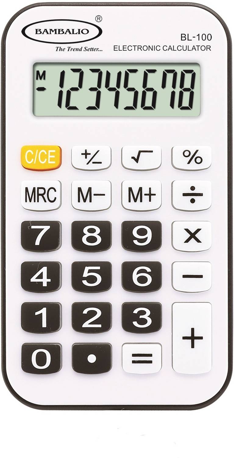 BAMBALIO 8 Digits BL-100 Black Portable pocket calculator 3 years warranty Basic Calculator