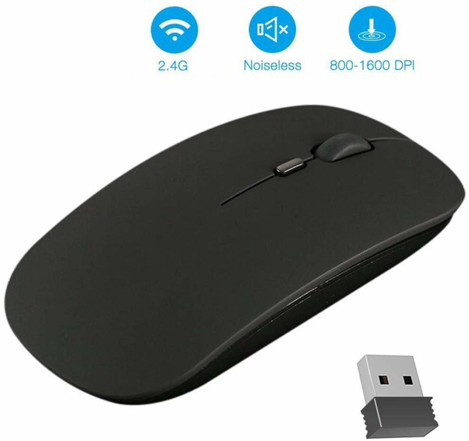 Image of coolcold Wireless Optical Gaming Mouse Slim 2.4Ghz 1200 DPI Optical Tracking Mice Ambidextrous Optical Gaming Mouse