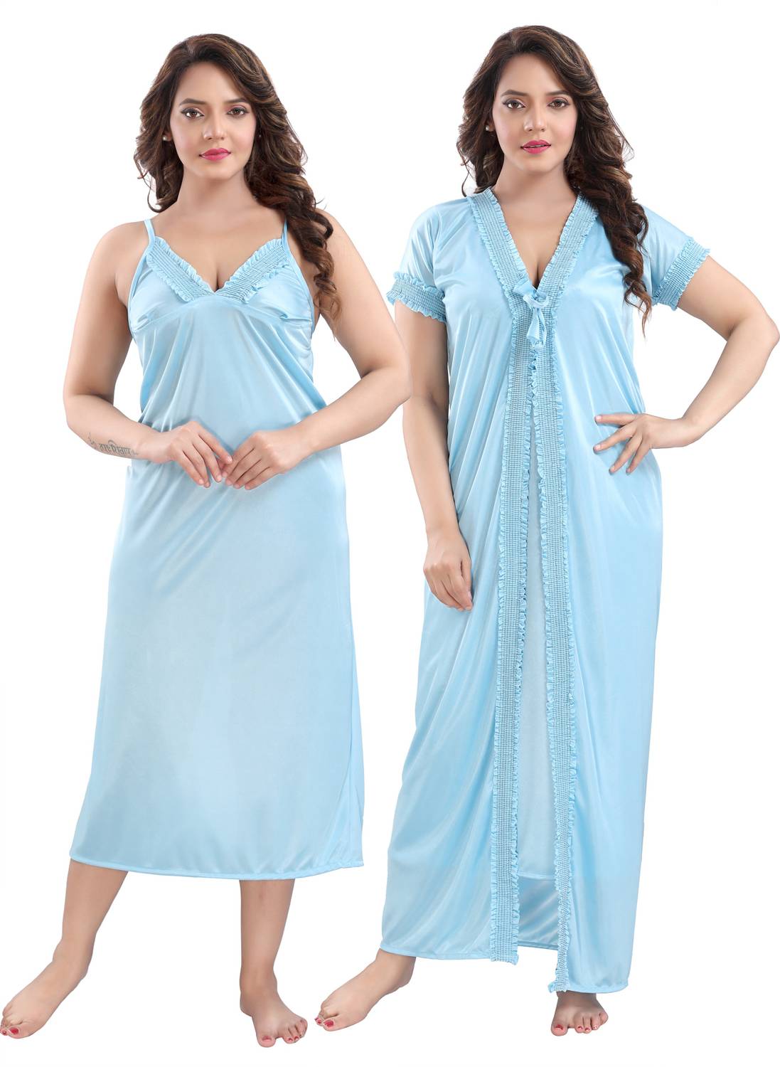 TRUNDZ Women Nighty with Robe