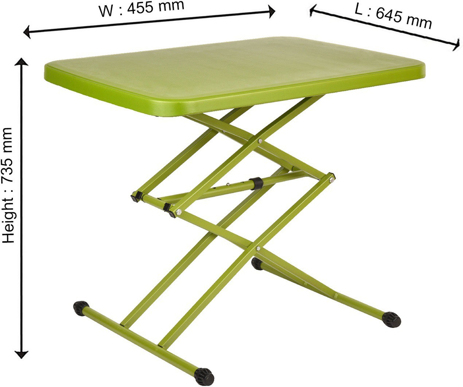 Image of Supreme Adjustable Multi-Purpose Plastic Table for Study,Dining & Outdoor (Folding Table, Rectangular,Mehendi Green Plastic Outdoor Table