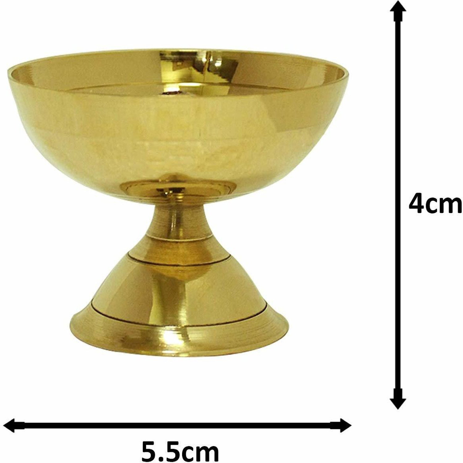 Image of WQT Brass Diya For Deepak Poojan, Akhand Jyot, Home Brass (Pack of 4) Table Diya