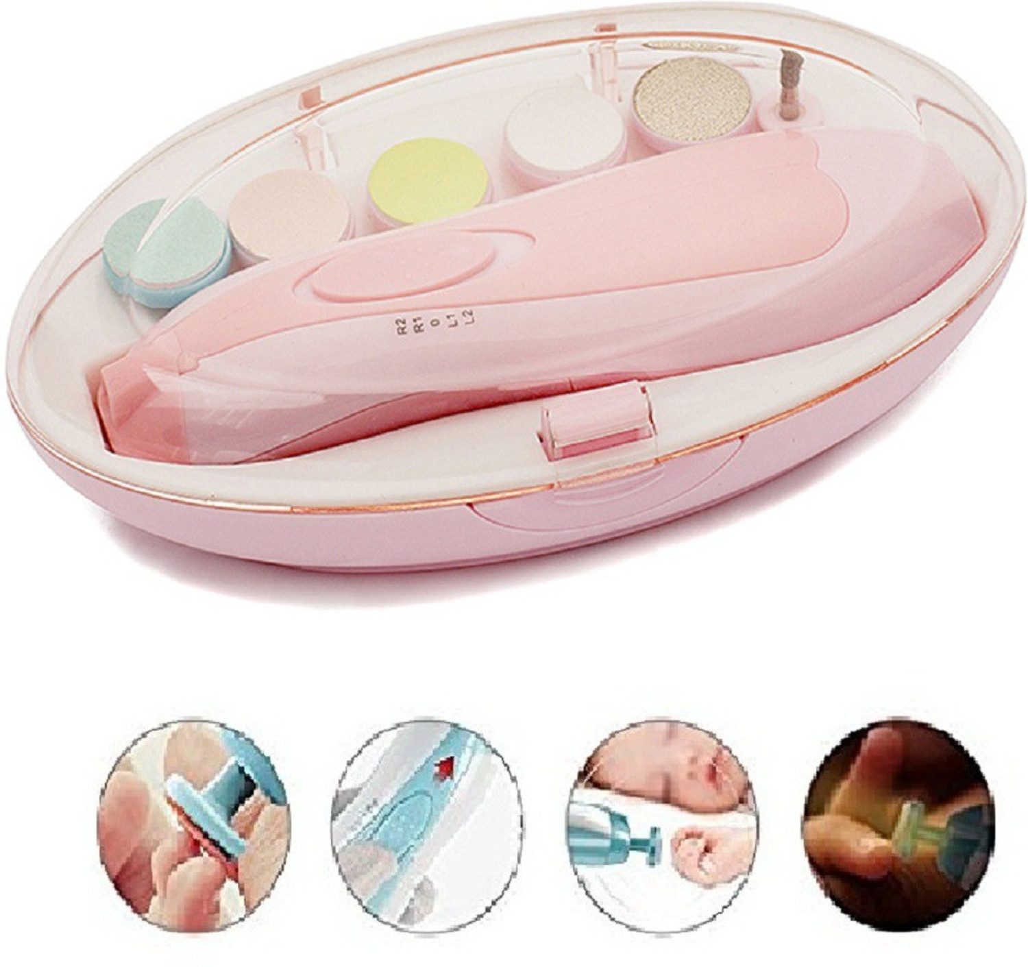 Image of Adnate Baby Nail Trimmer with 6 Grinding Heads Baby nail Cutter-133