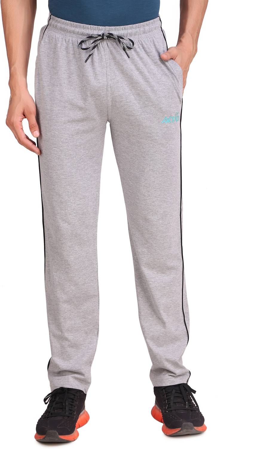 AKTIO Solid Men Grey Track Pants