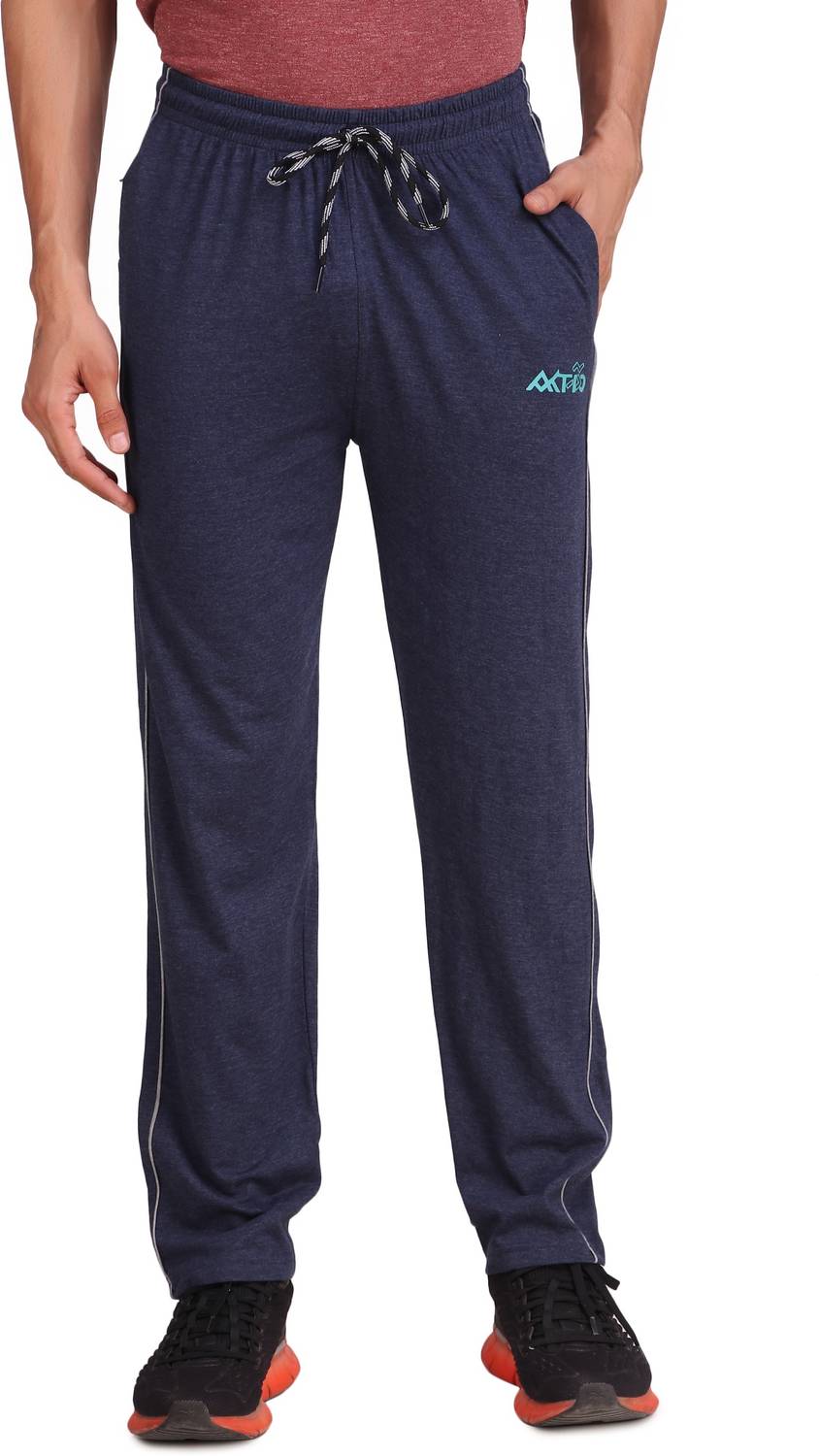 AKTIO Solid Men Dark Blue Track Pants
