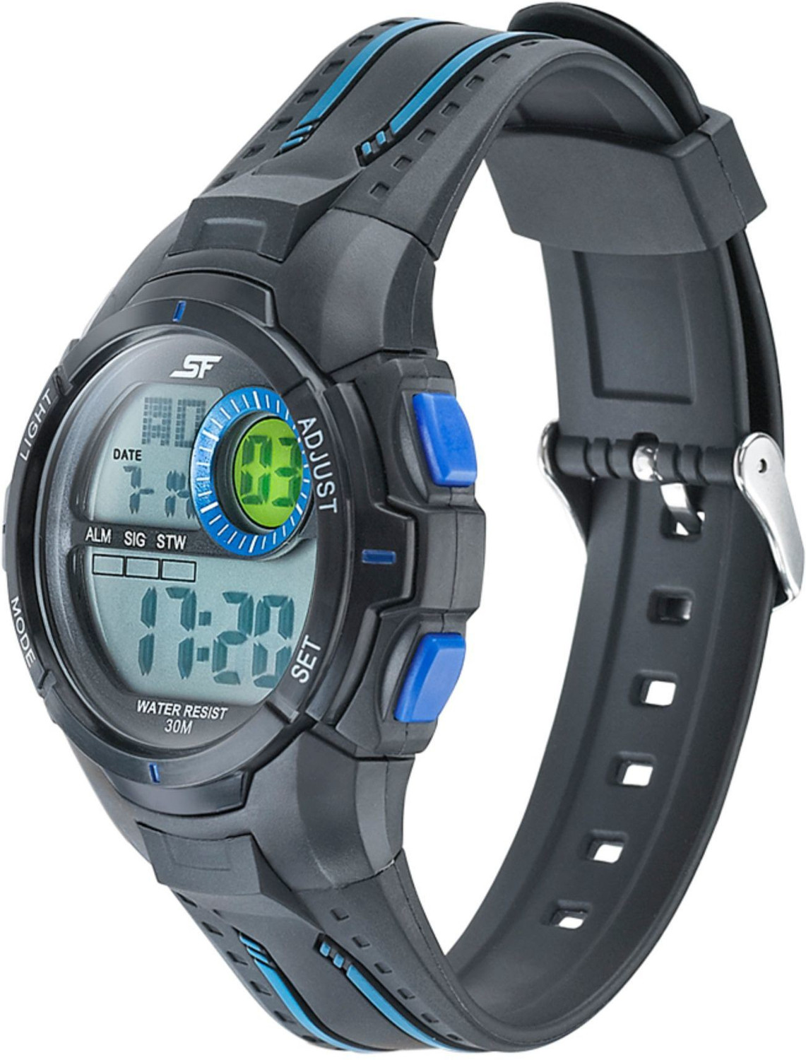 Image of SF 77112PP04 SF Digital Dial Black Polyurethane Strap Digital Watch - For Men
