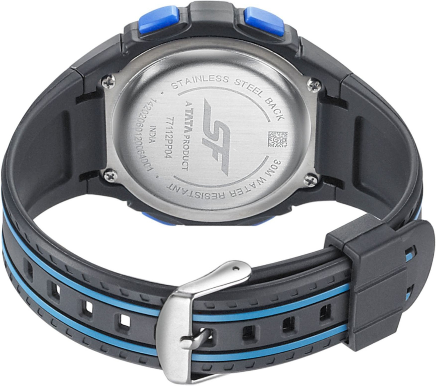 Image of SF 77112PP04 SF Digital Dial Black Polyurethane Strap Digital Watch - For Men