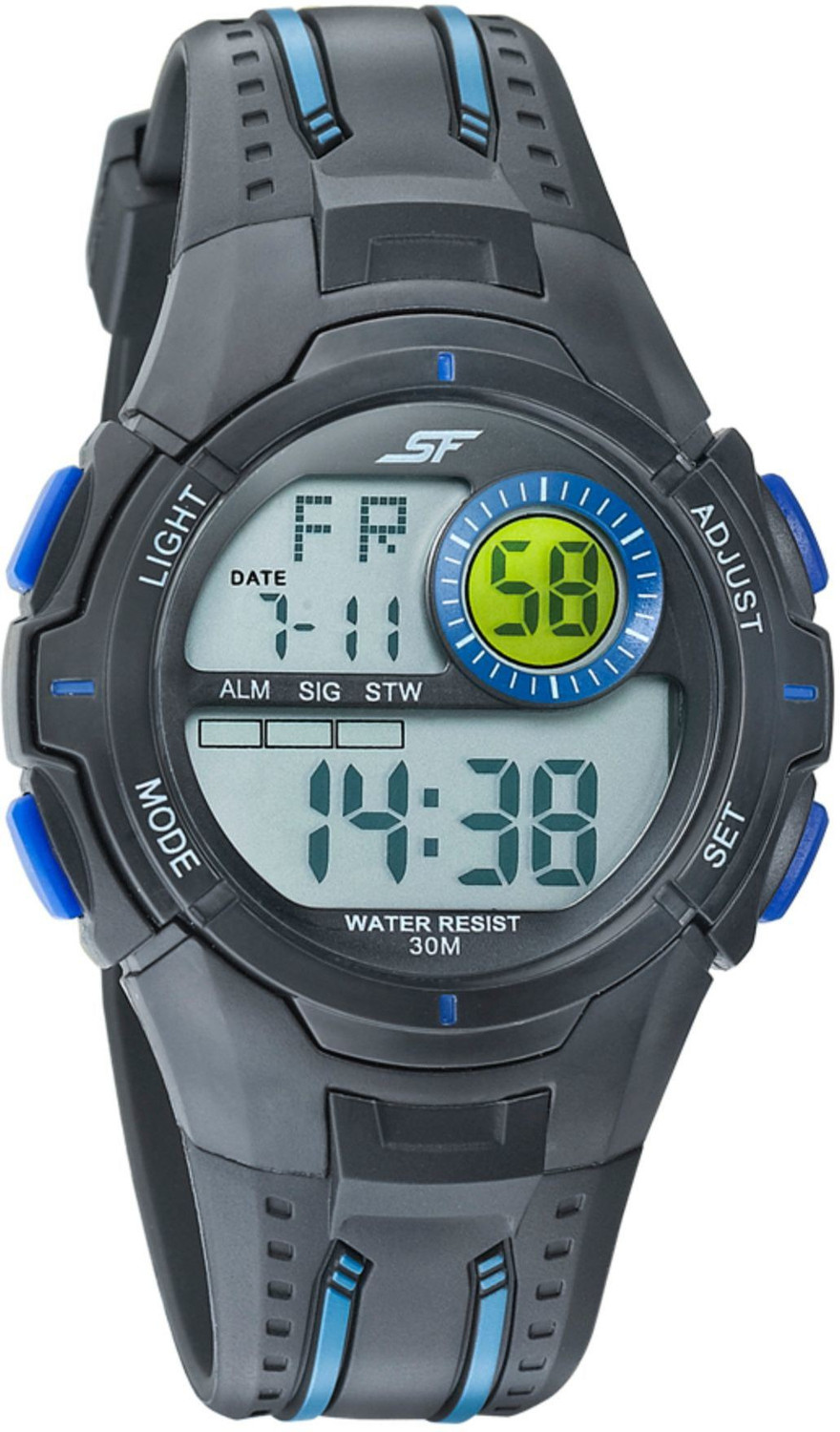 Image of SF 77112PP04 SF Digital Dial Black Polyurethane Strap Digital Watch - For Men