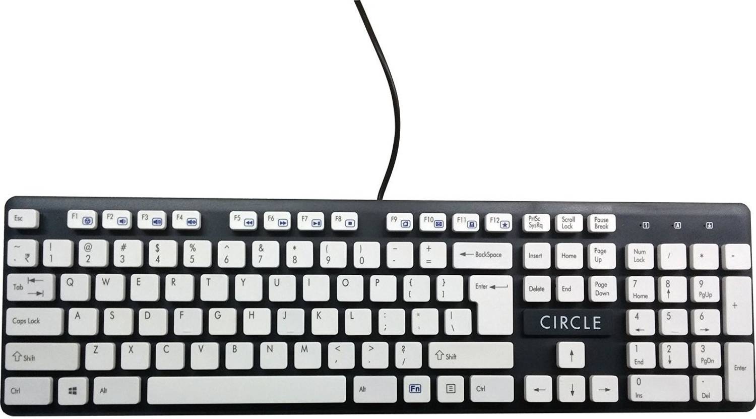 Circle C23 Wired USB Standard Laptop Keyboard Compatible with Des