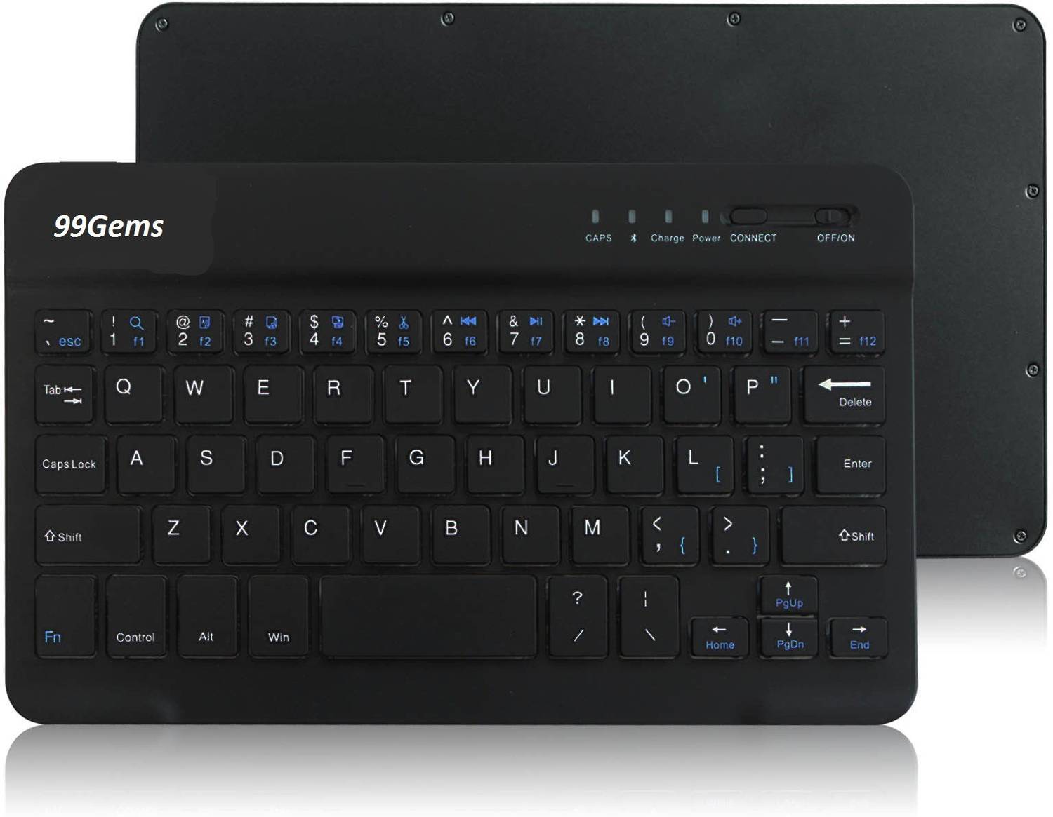 99Gems 7 inch mini Bluetooth, Wireless Thumb-size Tablet Keyboard Compatible with Desktop, Laptop, Mac slim mini