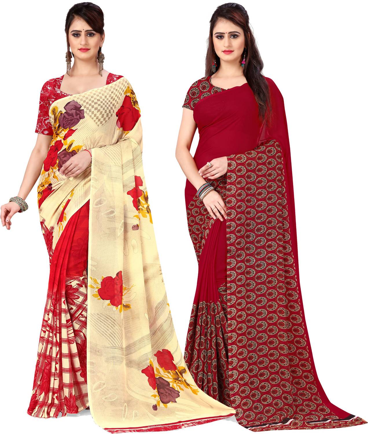 ANAND Floral Print Daily Wear Georgette Saree