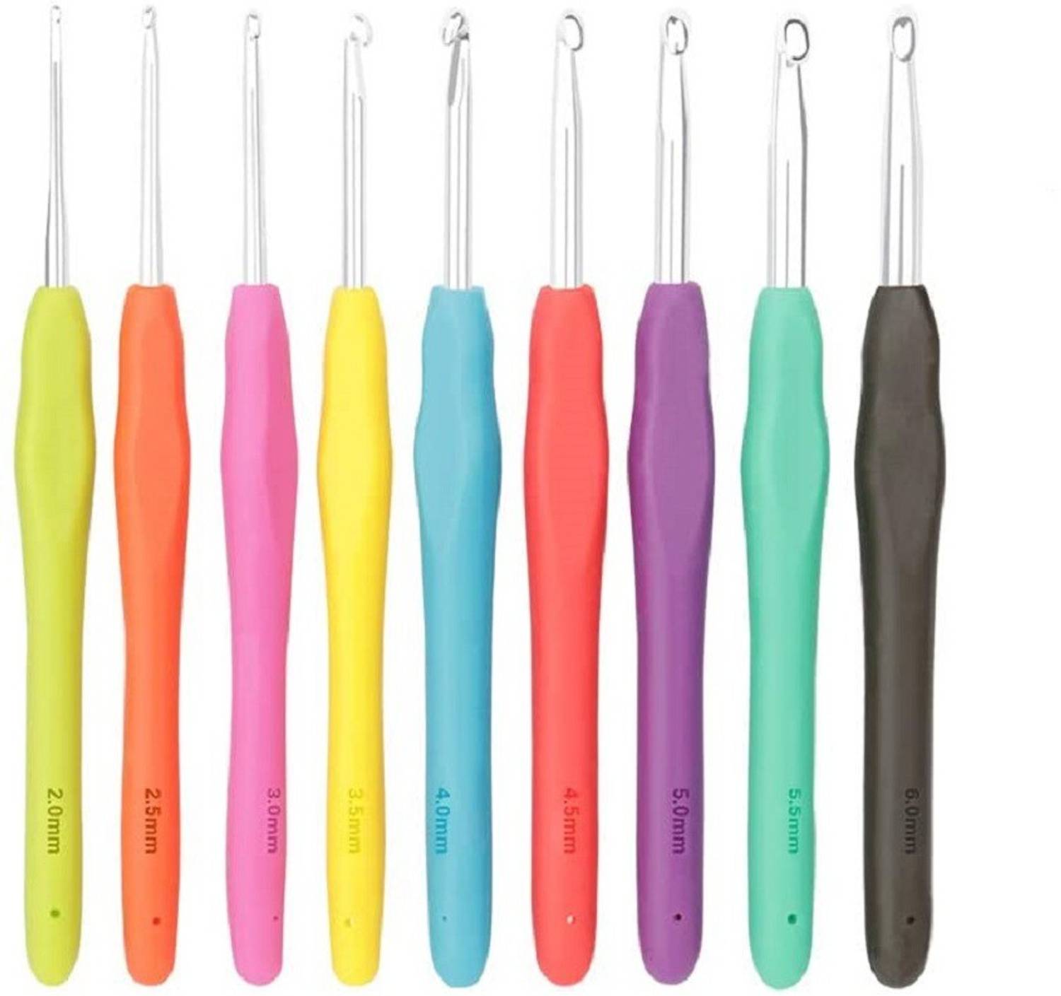 Xeekart Best 9 Crochet Hook Set Aluminum Arthritic Hands-??Smooth?Needles 2 mm-5.5 mm Knitting Needles Weave Yarn Set Knitting Pin