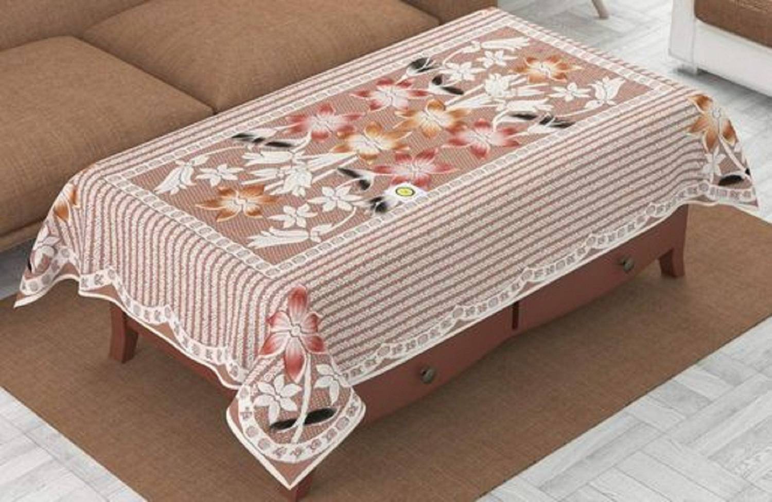advik weaves Cotton 4 Seater Floral Table Cover