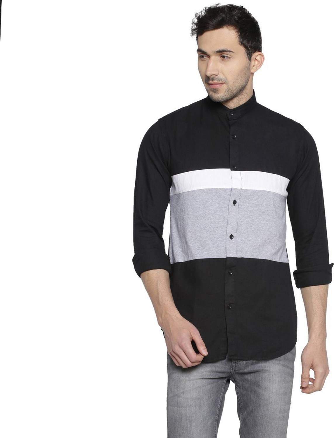 CAHOOT Men Solid Casual Black Shirt