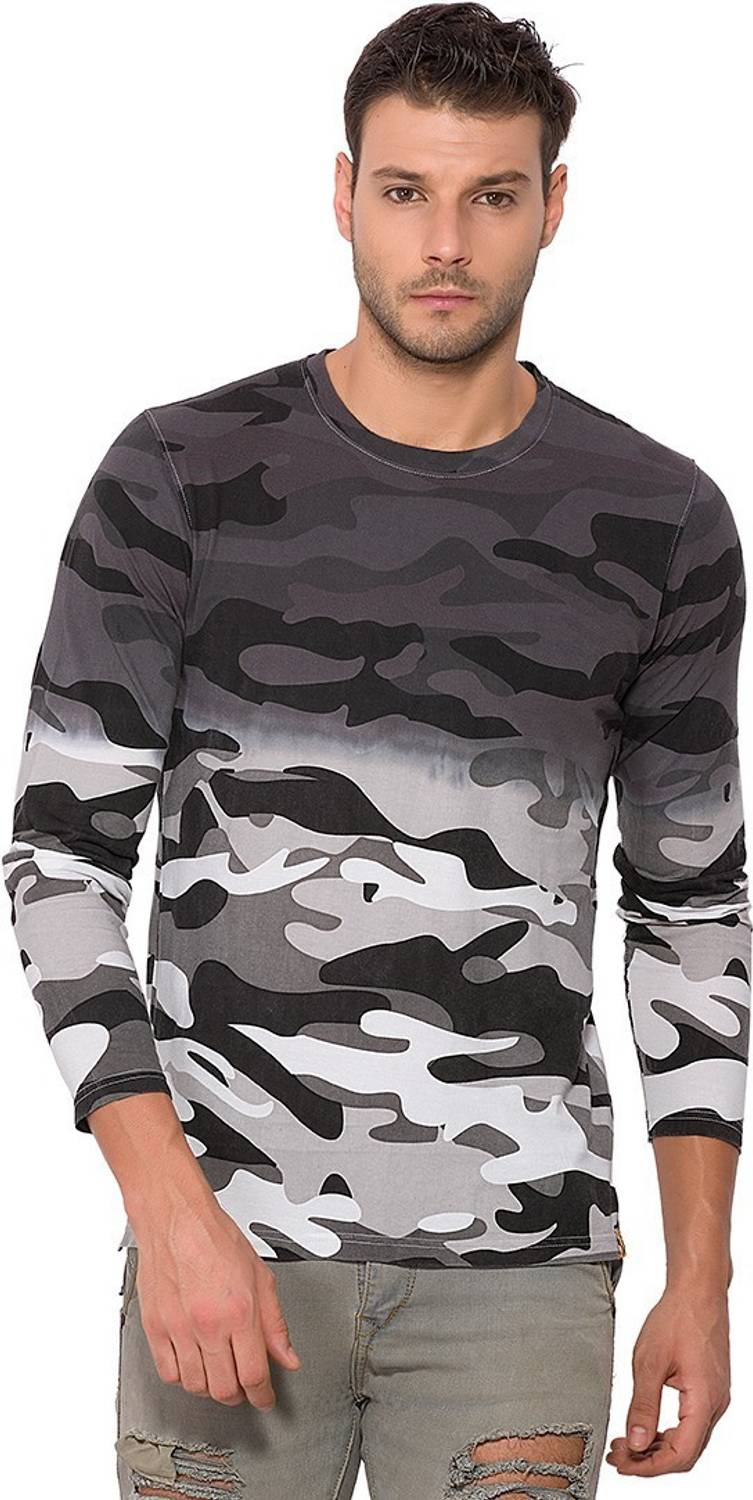 CAHOOT Military Camouflage Men Round Neck Multicolor T-Shirt