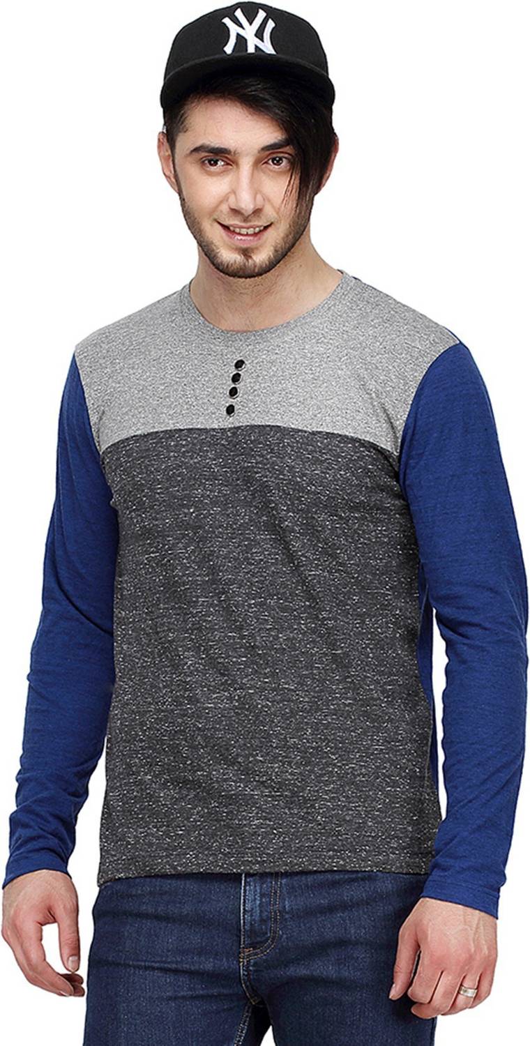 CAHOOT Solid Men Round Neck Grey T-Shirt