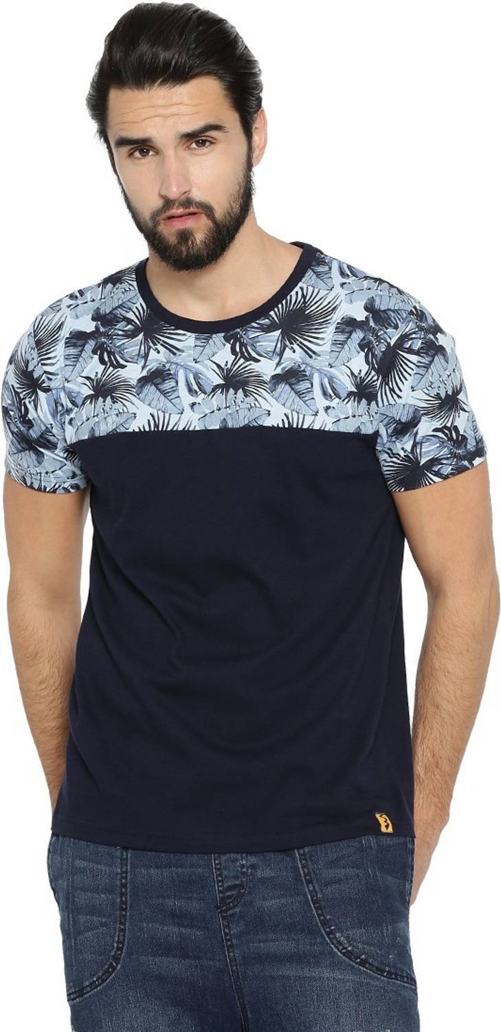 CAHOOT Printed Men Round Neck Black T-Shirt