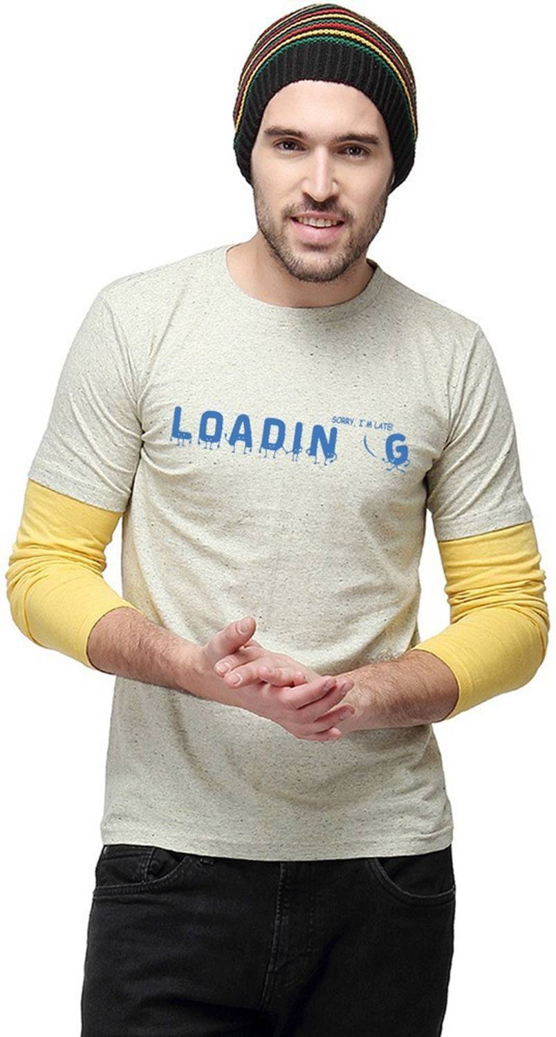 CAHOOT Printed Men Round Neck White T-Shirt