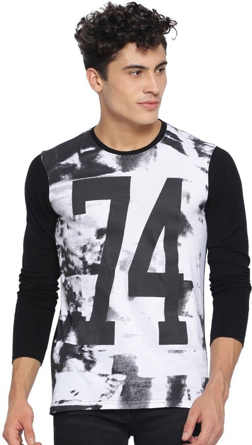 CAHOOT Printed Men Round Neck Multicolor T-Shirt