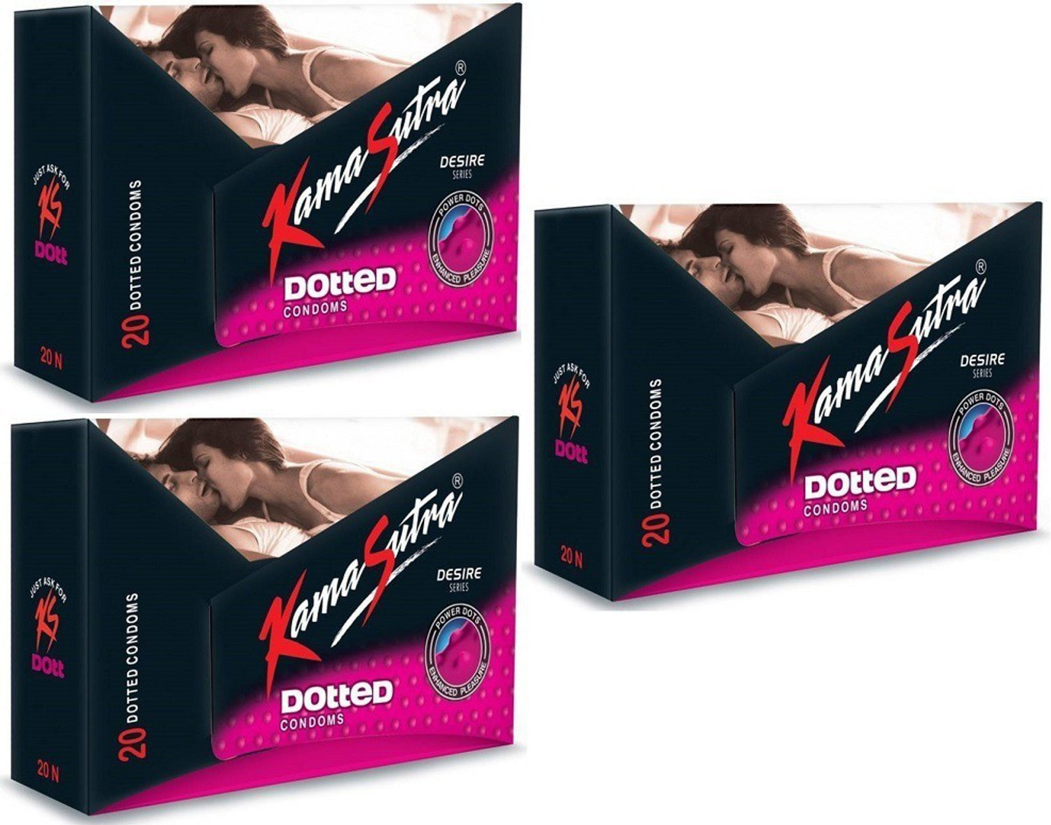 Image of Kamasutra Dotted - 60 Condoms Condom