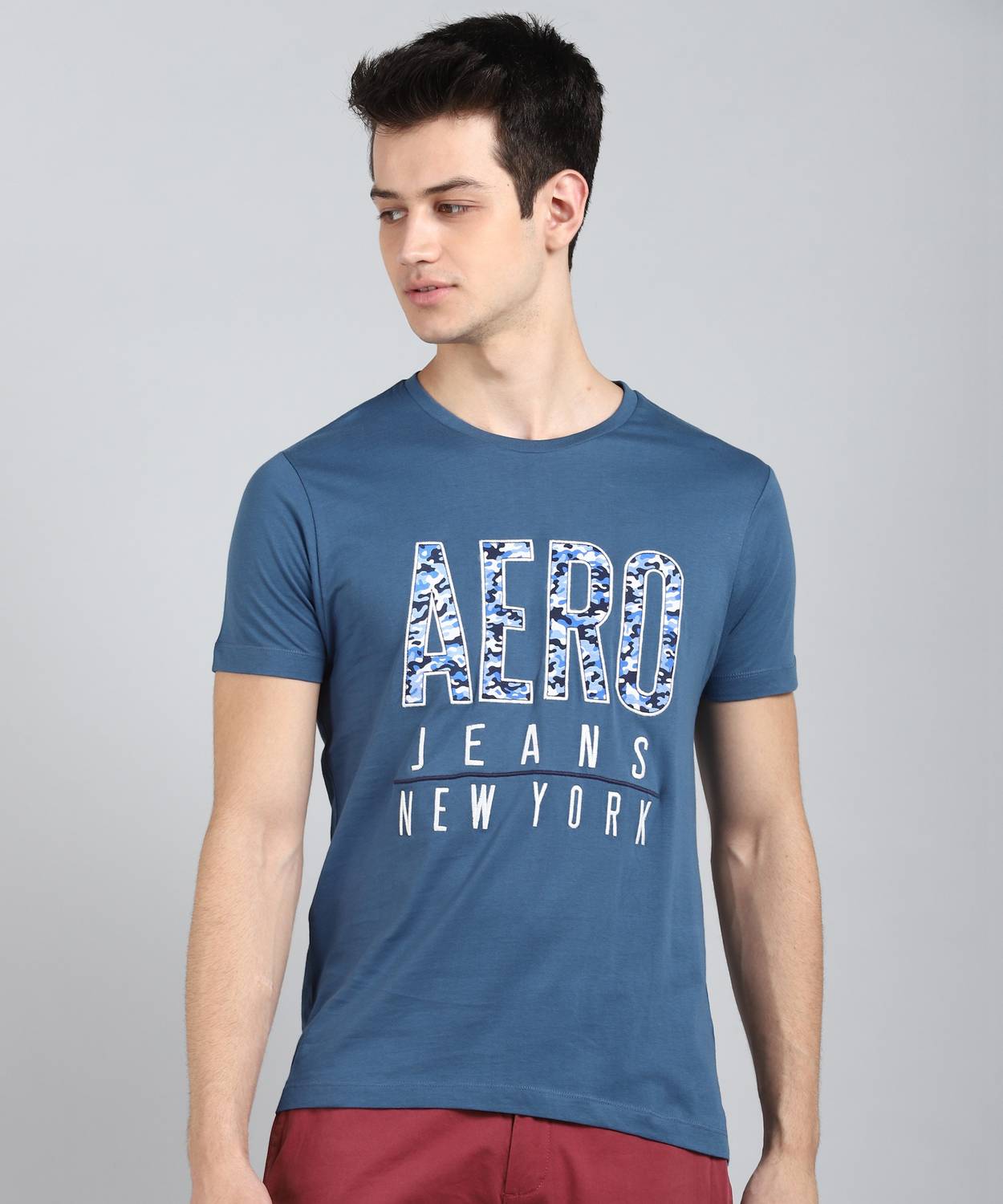 Aerojeans - Aerojeans by Aeropostale Embroidered Men Round Neck Dark Green T-Shirt