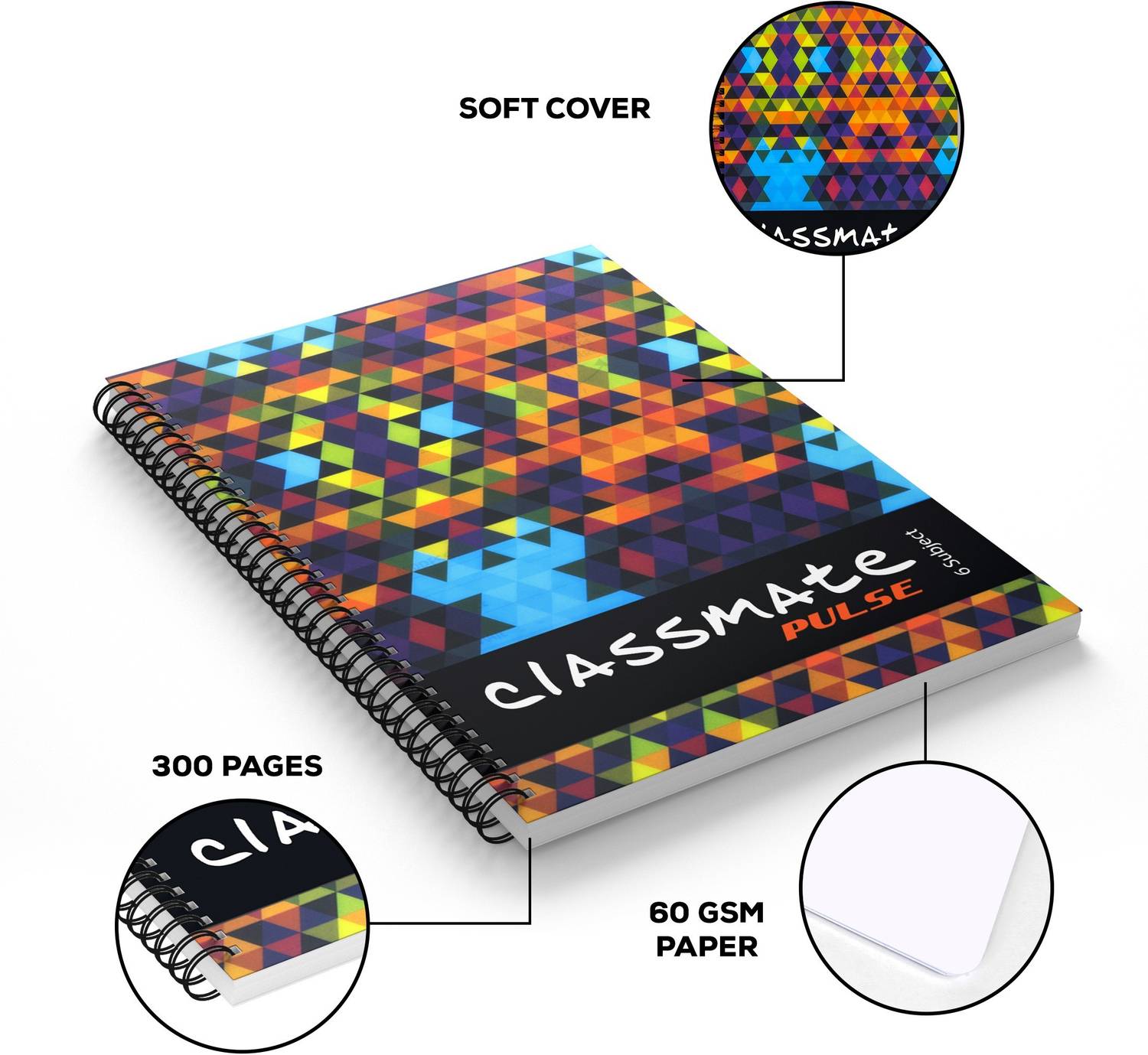 Classmate Pulse 6 Subject A4 Notebook Unruled 300 Pages - Image 4