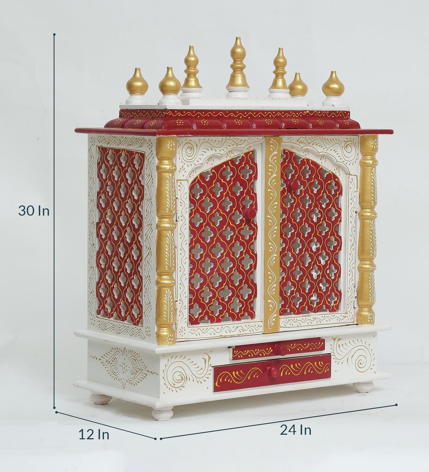 Image of FurniGully Mandir Solid Wood Home Temple (Height: 76.2, DIY(Do-It-Yourself))