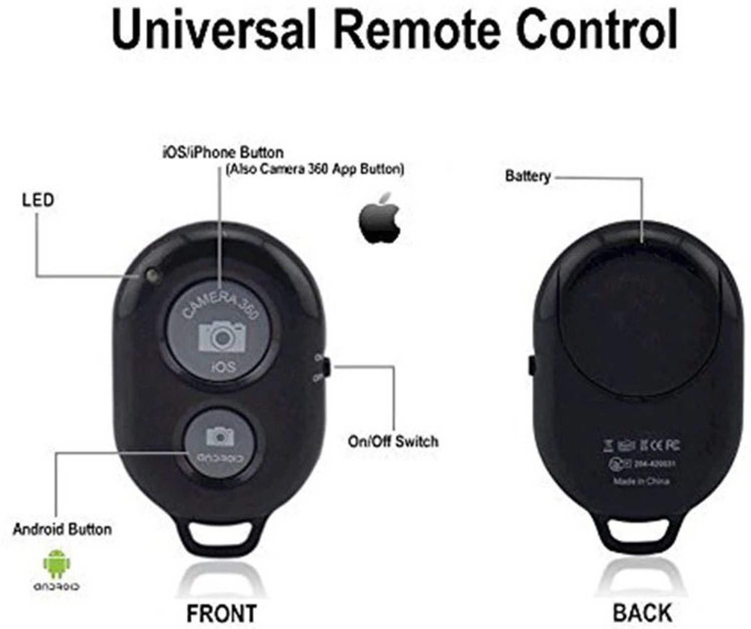 Image of Allmusic Wireless Bluetooth Shutter Remote Compatible Selfie Stick & Tripod All Mobile Camera Remote Control