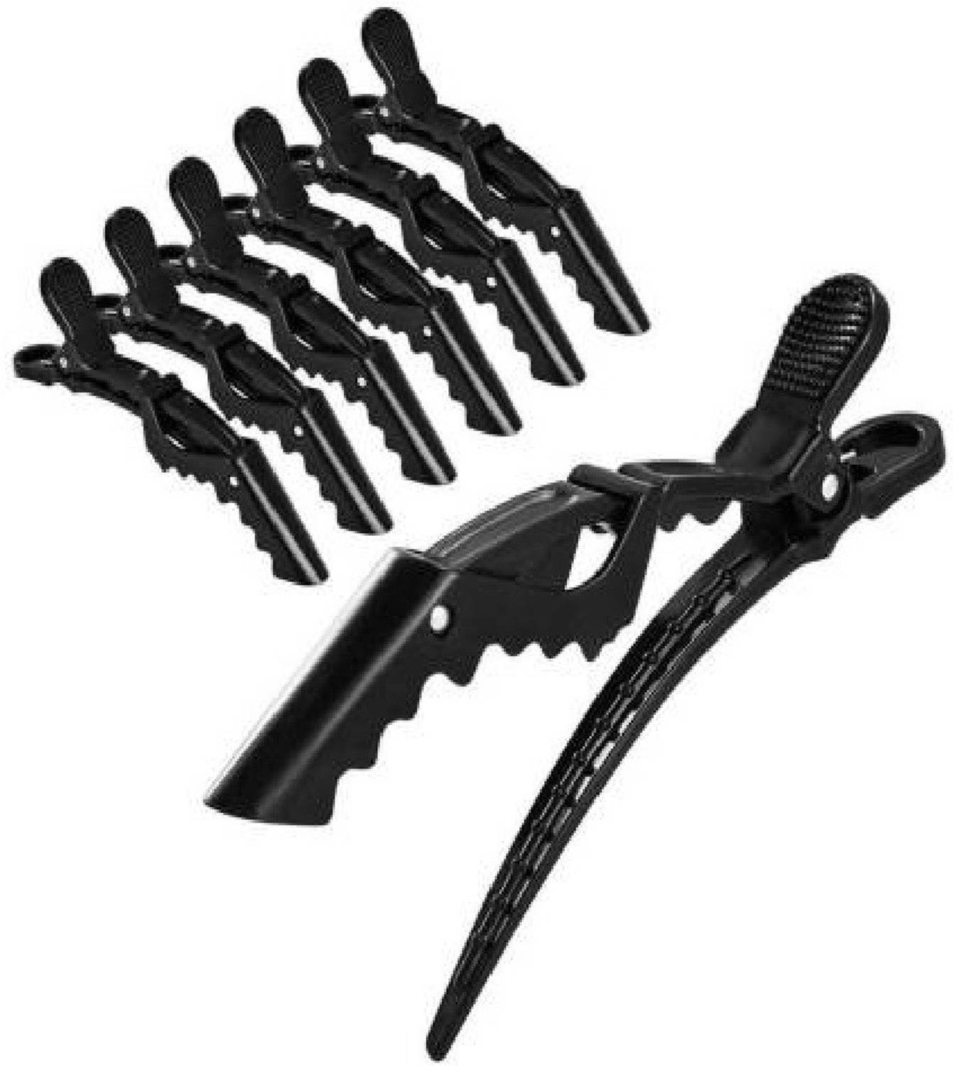 avnish Salon Plastic Crocodile Barrette Hair Section Clip Grip Hairdressing Clamps Claw clip tool Accessories Bun 6 pcs Hair Clip (Black) Hair Clip