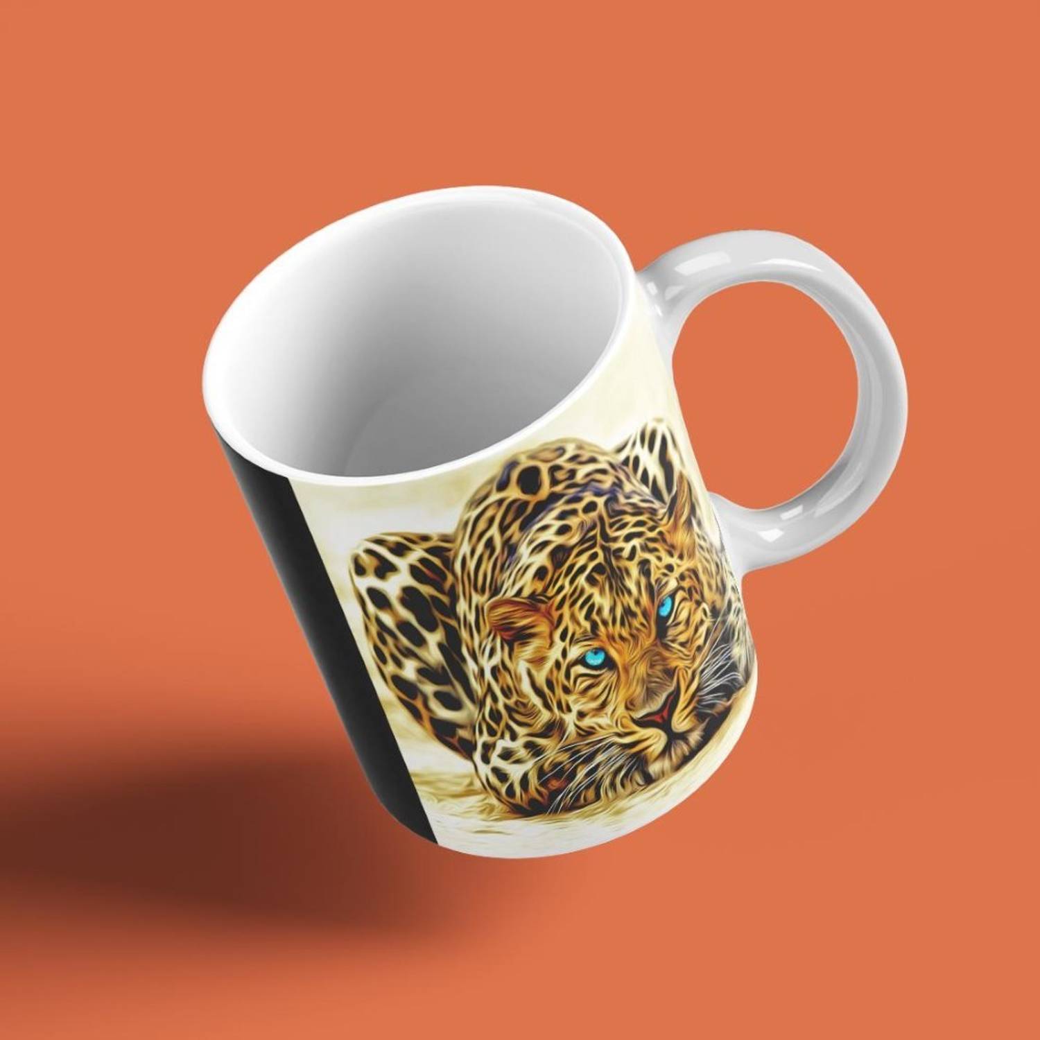 MONARI ヒート✨✨ Beautum Name Printed Mardri Cheetah Design White Ceramic (350) ml