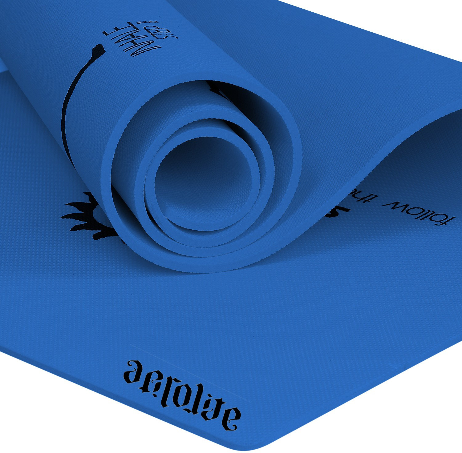 Image of Aerolite Sun Salutation 24 X 72 Blue 6.5 mm Yoga Mat