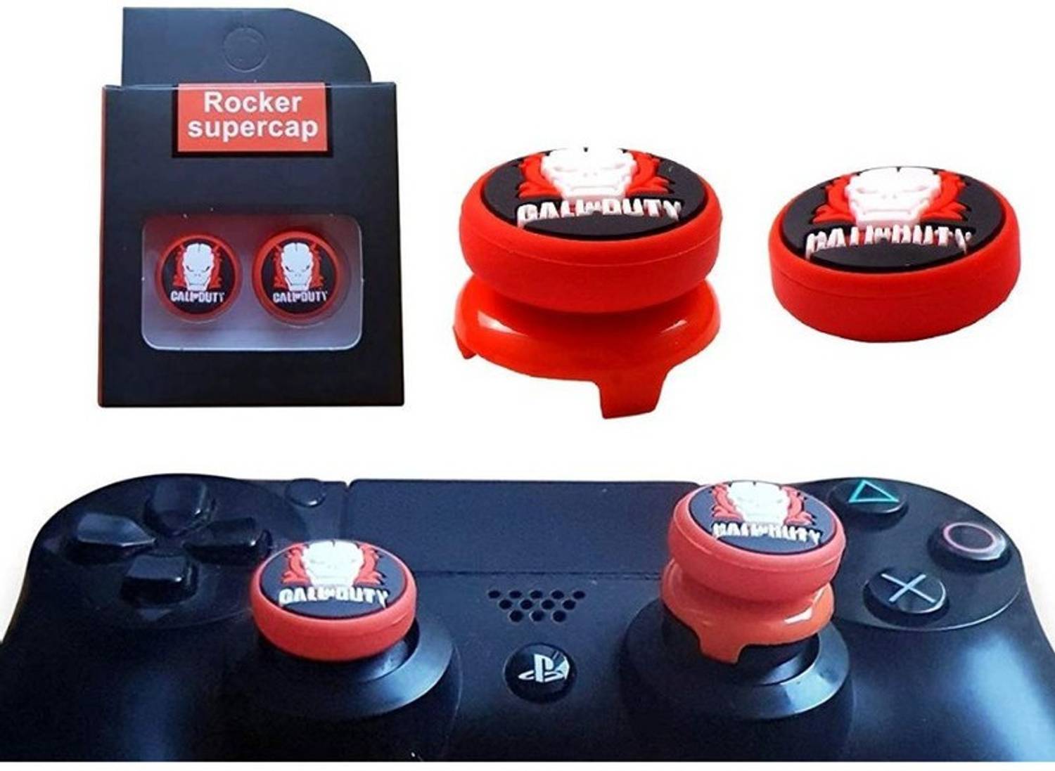TMG CALL OF DUTY Theme Analog Controller Thumbgrips Rocker Supercap FPS Extenders Control-Joystick Cap Thumb Grips for PS4, (Play Station 4)  Joystick