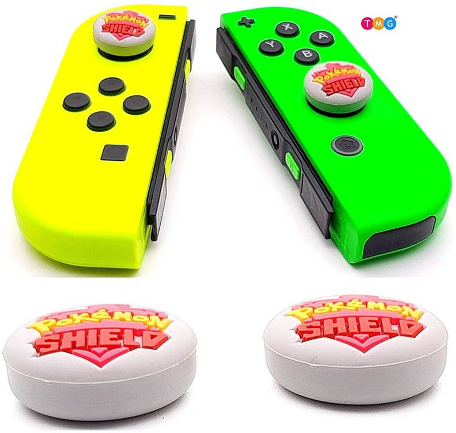 TMG 2 Joy Con Thumb Grip Compatible Switch Lite or Joycon Button Stick, Switch Analog Thumb Joy Con Joystick Thumbstick Grip Skin Cap-Pokemon SHIELD  Joystick