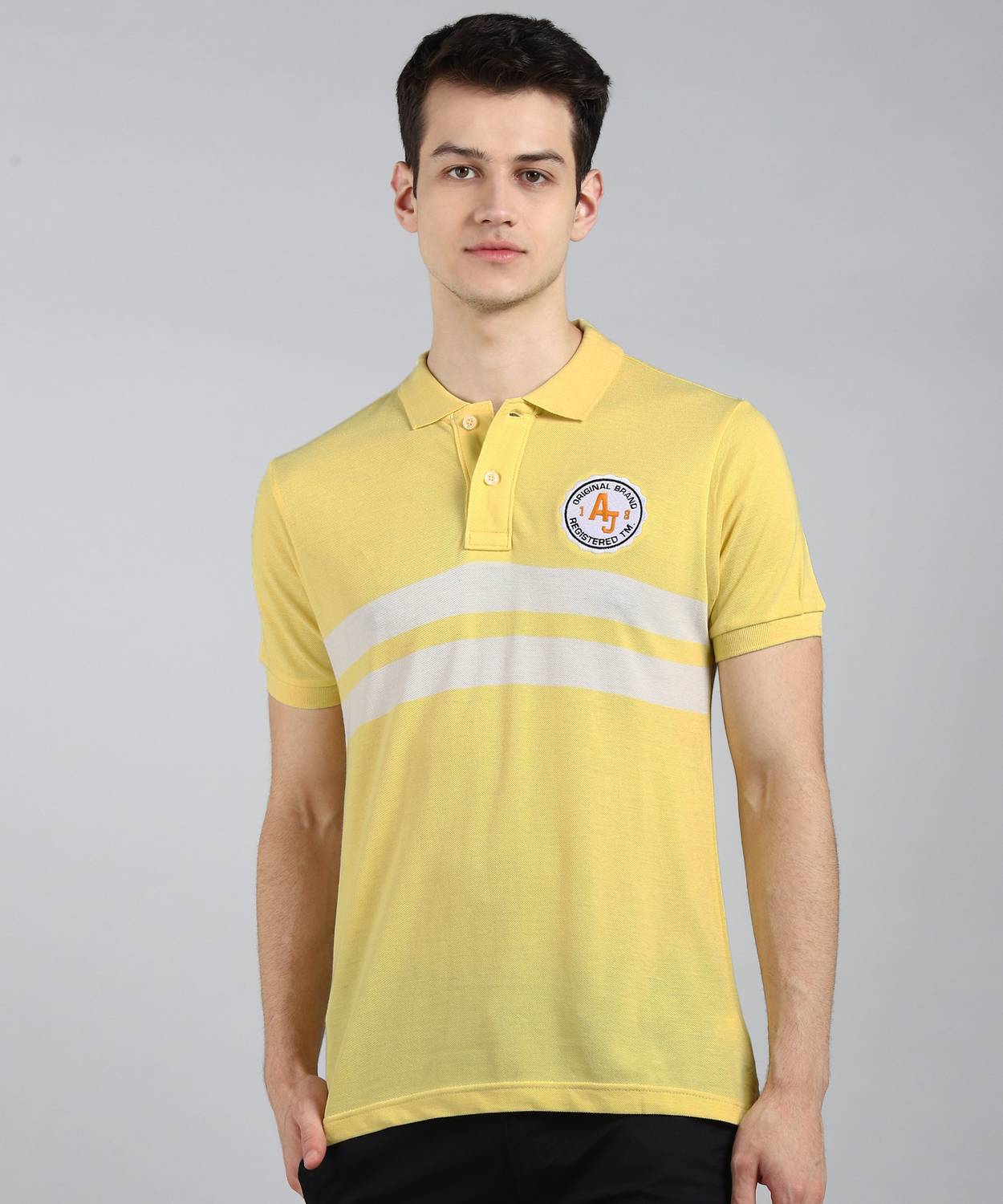 Aerojeans - Aerojeans by Aeropostale Striped Men Polo Neck Beige T-Shirt