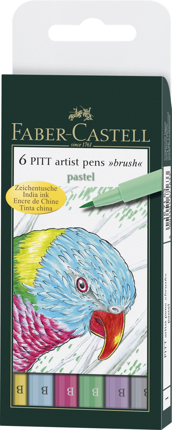 Image of FABER-CASTELL India Ink Pitt Artist inchB inch Pastel Brush Pens