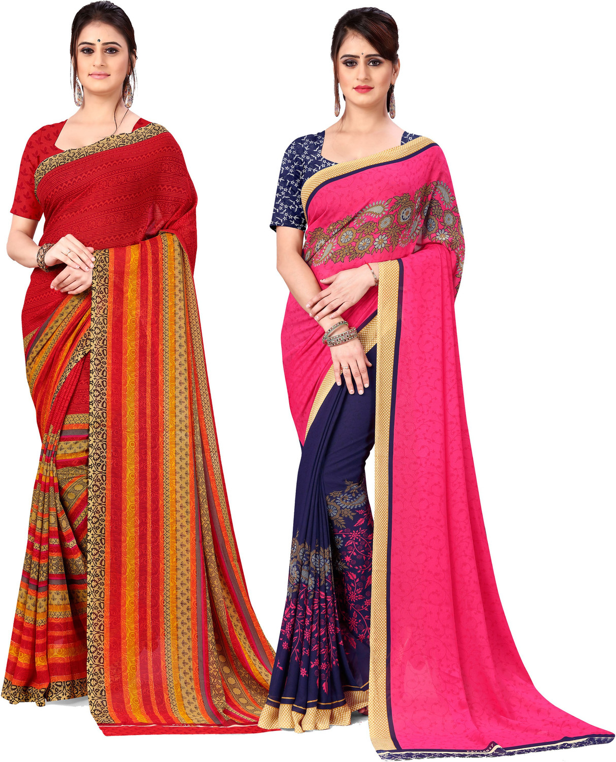 Image of kashvi sarees Printed Daily Wear Georgette Saree