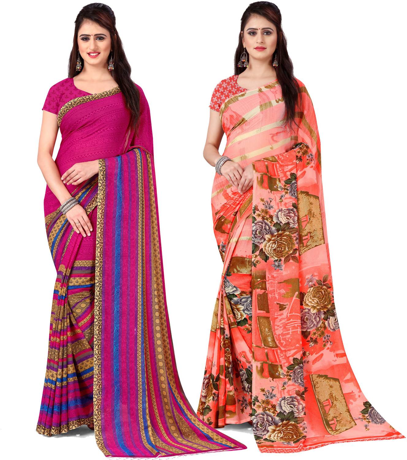 ANAND Printed Daily Wear Georgette Saree
