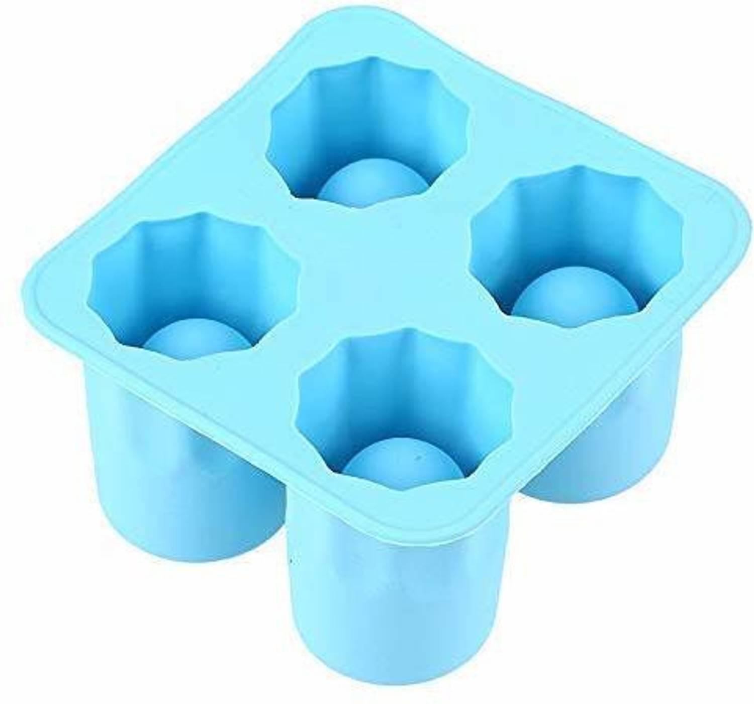 BLAPOXE Silicon Ice Tray Mould Ice Short Glass Cup Shaped Ice Shot Glass Maker Mould Ice Cube Shot Glass Freeze Tray Multicolor Silicone Ice Cube Tray