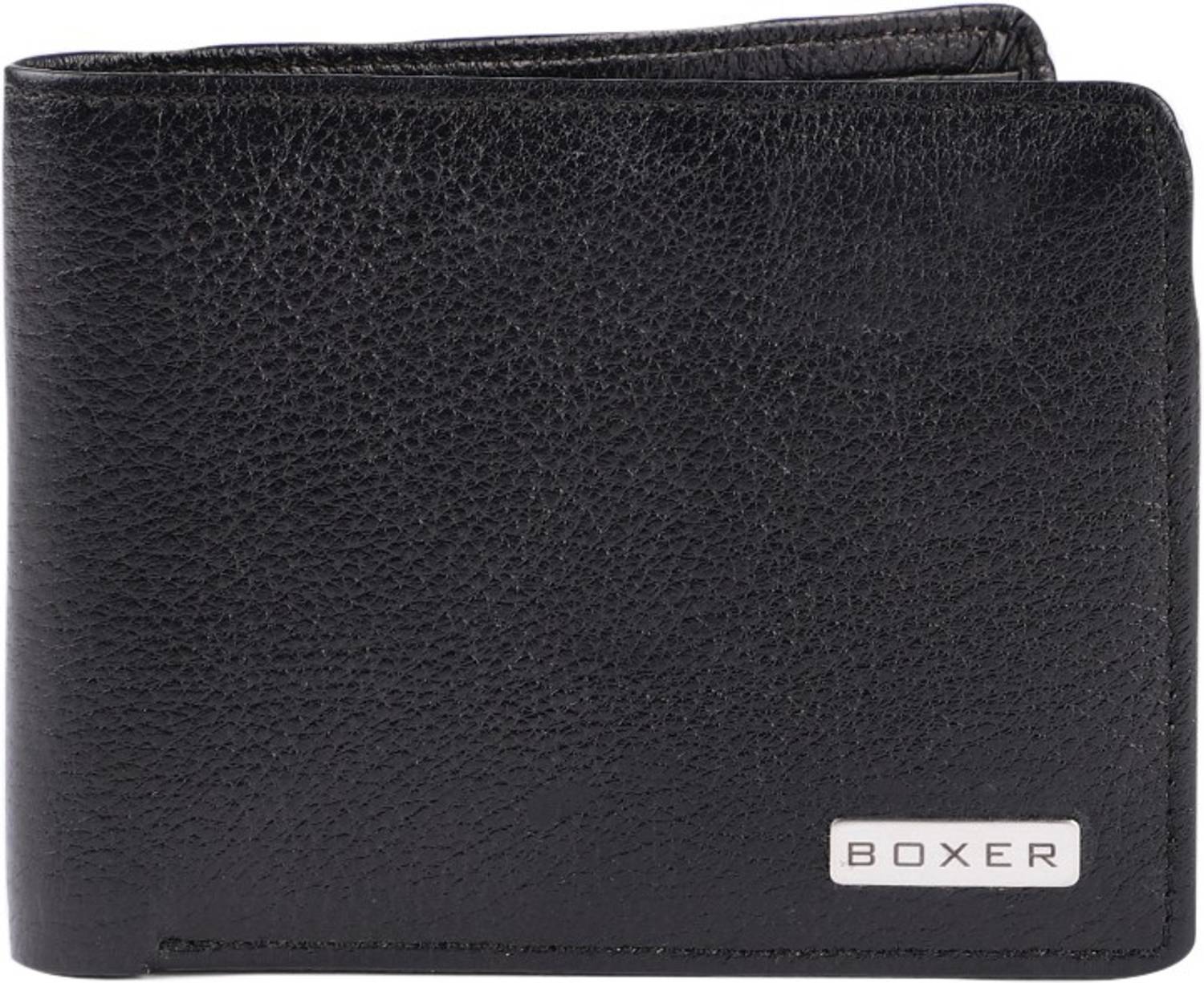 Boxer Men Black Genuine Leather Wallet