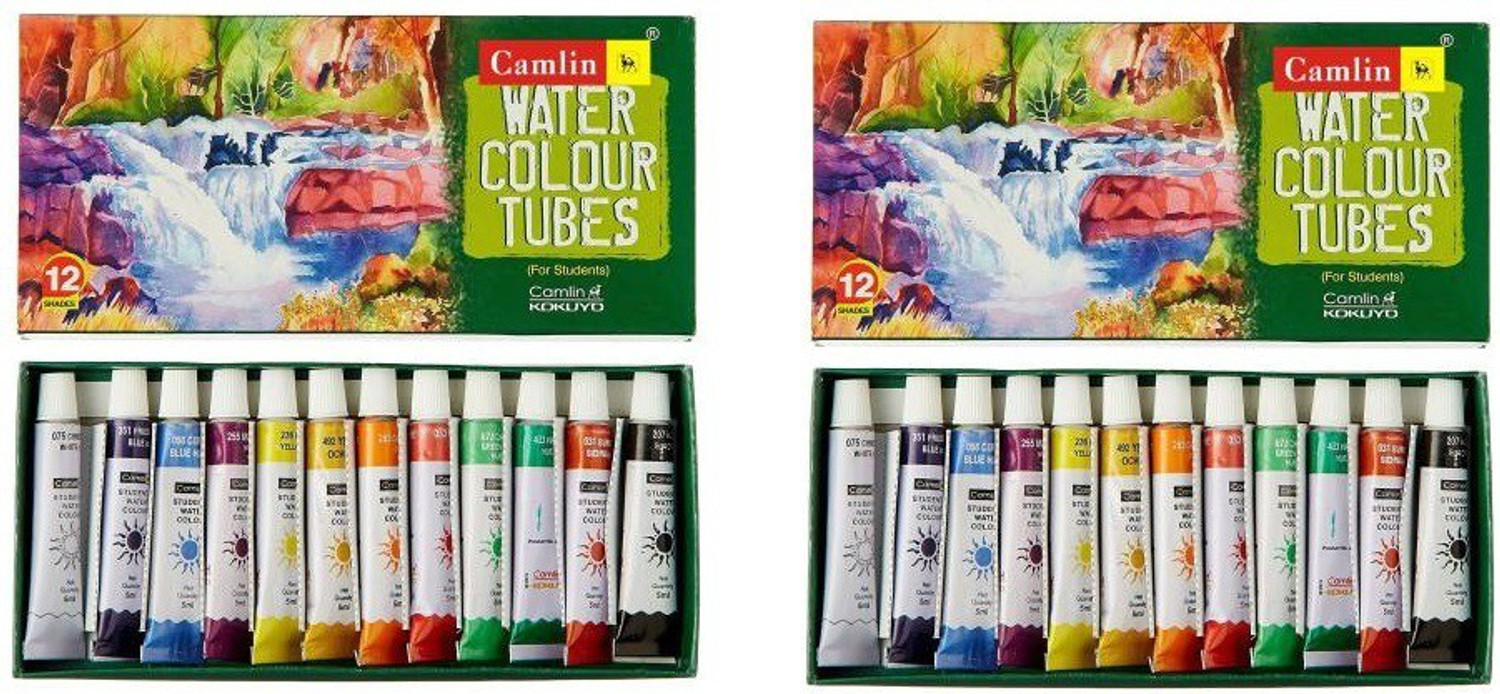 Image of Camlin water color tube set of 2 (Set of 2, Multicolor)