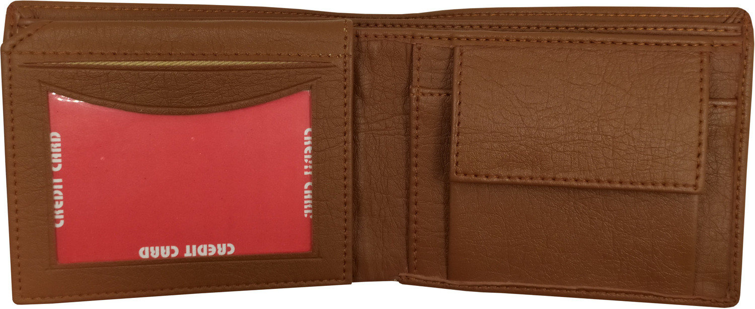 Image of EBEZA Men Casual Tan Artificial Leather Wallet - Mini (5 Card Slots)