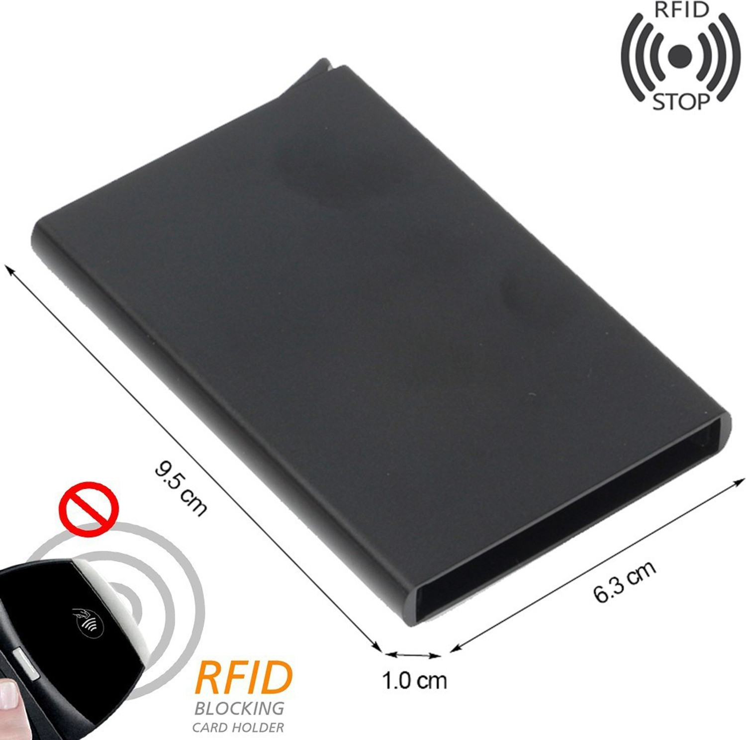Image of StealODeal Black Automatic Pop-Up RFID Protection ATM /Credit /Debit For Men &Women Slots 8 Card Holder