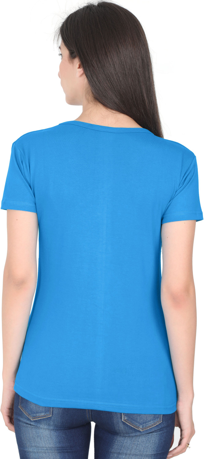 Image of Fleximaa Casual Regular Sleeve Printed Women Blue Top